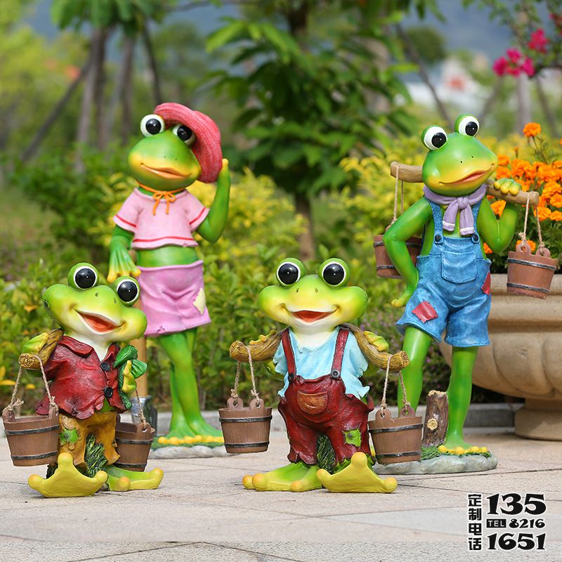 公園廣場(chǎng)玻璃鋼彩繪卡通青蛙雕塑 公園廣場(chǎng)玻璃鋼彩繪卡通青蛙雕塑